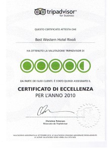 Certificato TripAdvisor per Hotel Rivoli Firenze